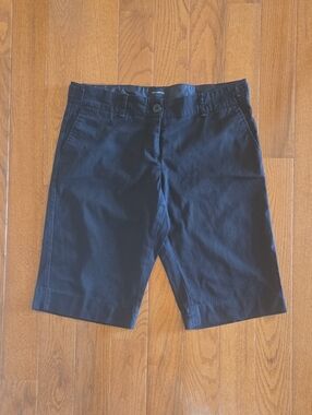 The Limited Black Flat-Front Chino Shorts